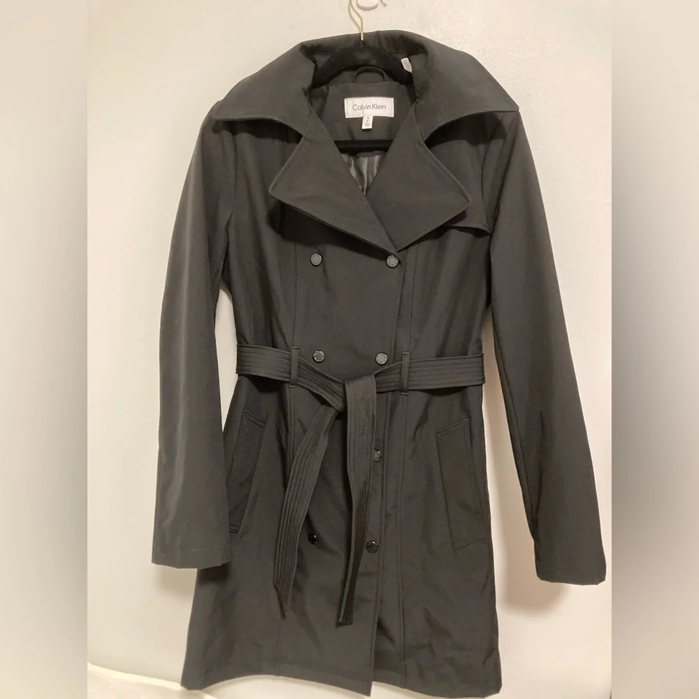 Calvin Klein Women's Black Trench Coat new without tags - Picture 1 of 6